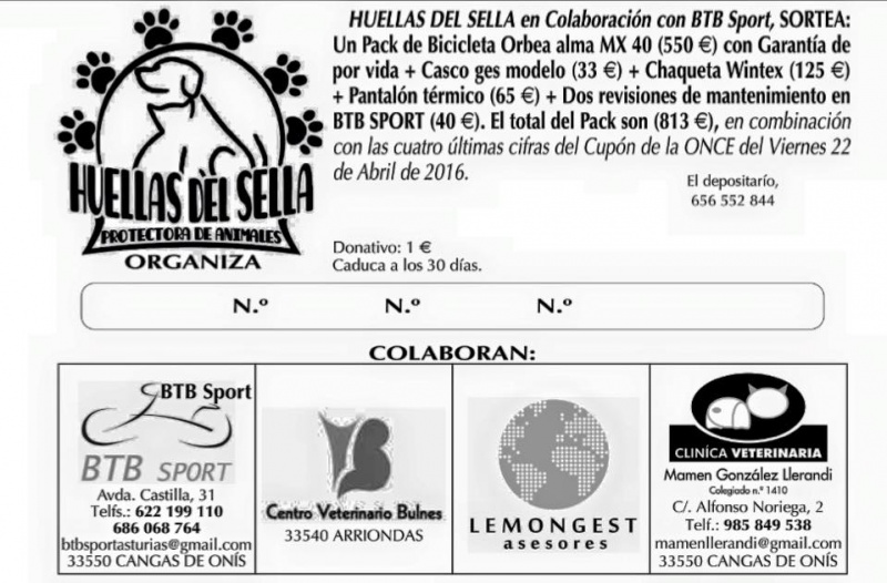 Foto PAPELETAS PARA SORTEO DE UN PACK DE BICICLETA ORBEA ALMA MX 